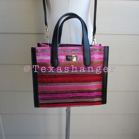 NWT Kate Spade Manhattan Striped Metallic Small Tote - Picture 11 of 16